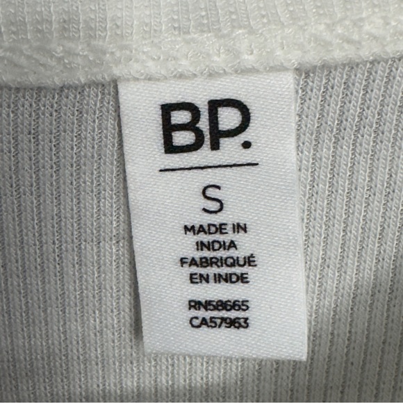 BP Nordstrom White Ribbed Long Sleeve Crop Top Small Women Chic Casual - Picture 3 of 6